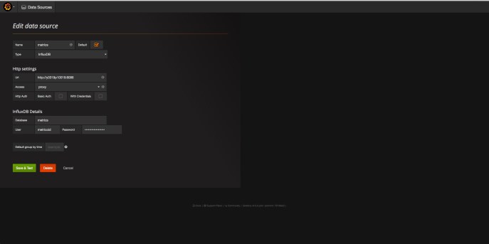 Grafana Data Source Config